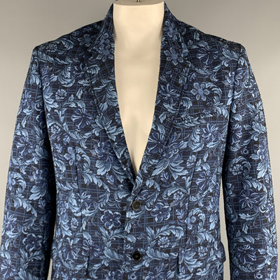 3.1 PHILLIP LIM Navy Floral Viscose Blend Notch Lapel Chest Size 42 Sport Coat