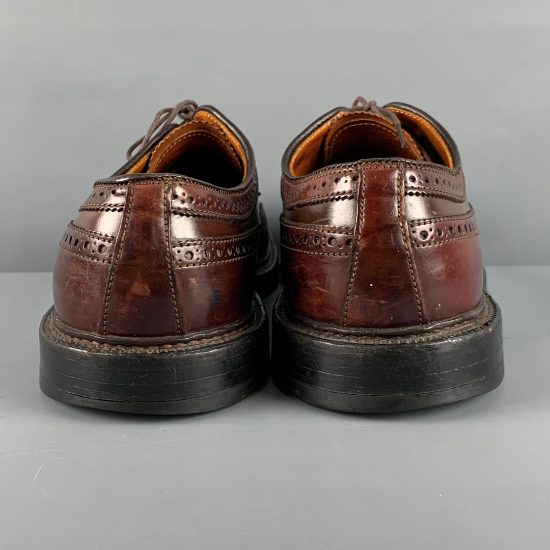 ALDEN Size 11 Brown Perforated Leather Wingtip Lace Up Shoes