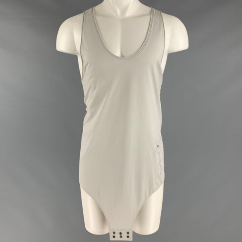 RICK OWENS x CHAMPION Size XXL Grey Embroidery Cotton Snaps Tank Top Bodysuit