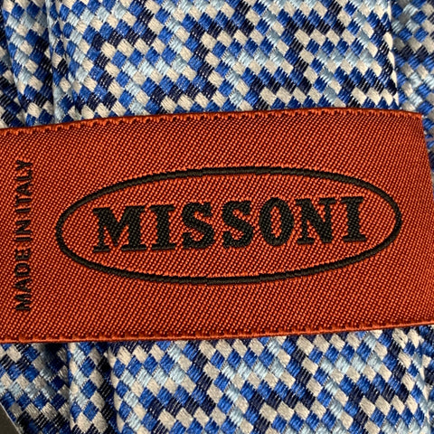 MISSONI White Checkered Jacquard Silk Tie