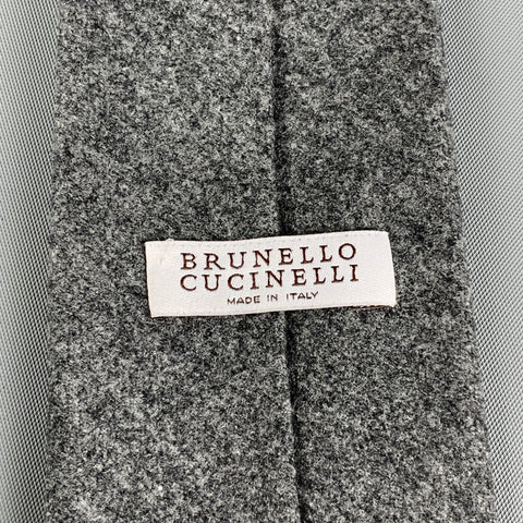 BRUNELLO CUCINELLI Grey Silk Cashmere Tie