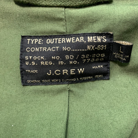 J.CREW Size L Green Cotton Military Jacket