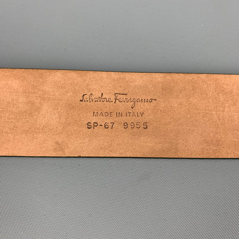 SALVATORE FERRAGAMO Size M Dark Green Leather Belt