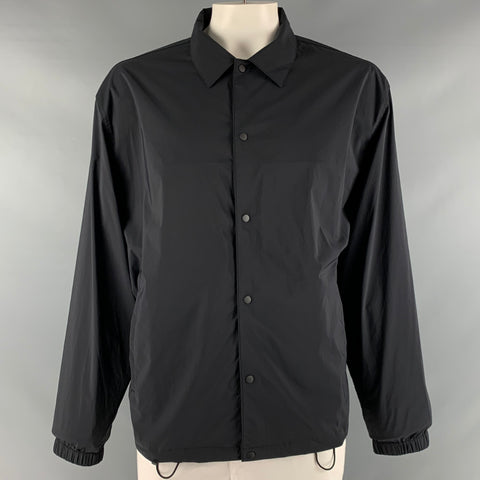 THEORY Size XXL Black Nylon Elastane Windbreaker Jacket