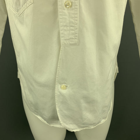 HAVER SACK Size S White Cotton Round Tab Collar Shirt