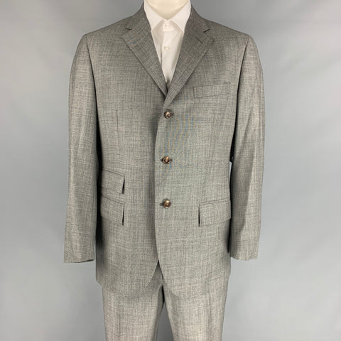 POLO by RALPH LAUREN Talla 42 Traje con solapa de muesca de lana virgen gris claro