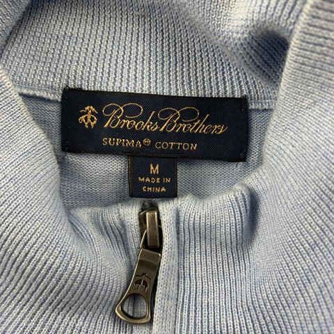 BROOKS BROTHERS Size M Light Blue Cotton Turtleneck Pullover