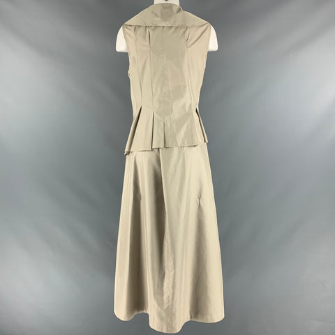 NOBU NAKANO Size M Green Sage Polyester Sleeveless Skirt Suit