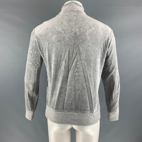 BARNEY'S NEW YORK Size S Grey Cotton / Modal 1/4 Zip Pullover