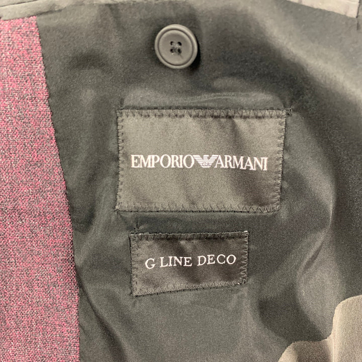 EMPORIO ARMANI Taille 40 Manteau de sport en laine chinée violet
