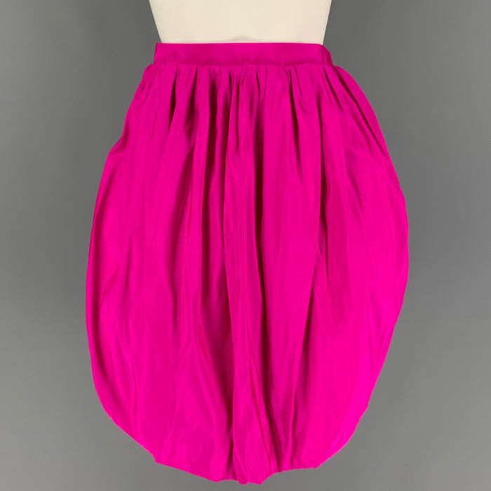 CALVIN KLEIN 205W39NYC Size 2 Pink Silk Pleated Circle Skirt