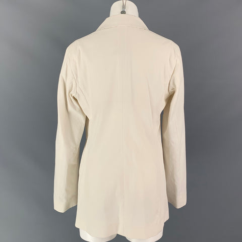 JIL SANDER Size 4 Cream Cotton Notch Lapel Jacket