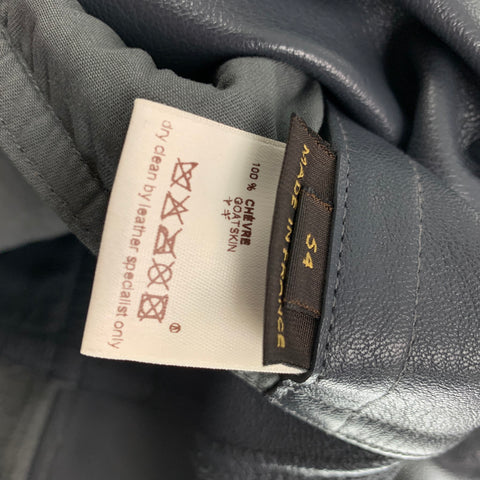 LOUIS VUITTON Size 44 Grey Suede Leather Zip Up Jacket