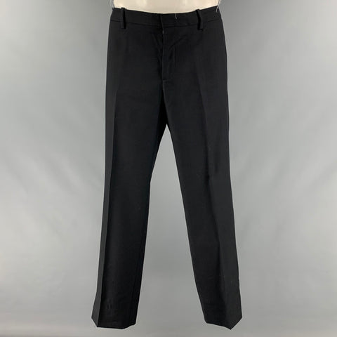 D&G by DOLCE & GABBANA Size 46 Black Window Pane Wool Viscose Blend Suit