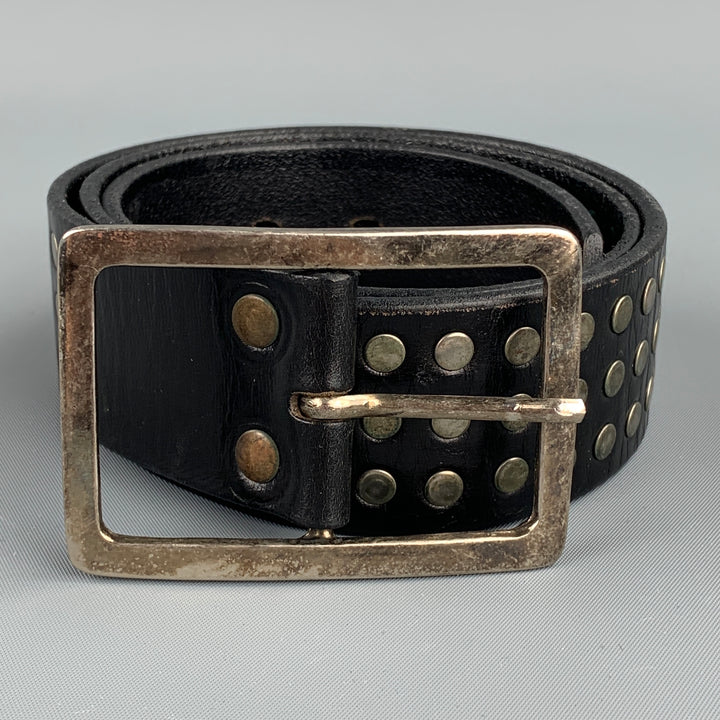 SIXFEET Size 32 Black Studded Leather Belt