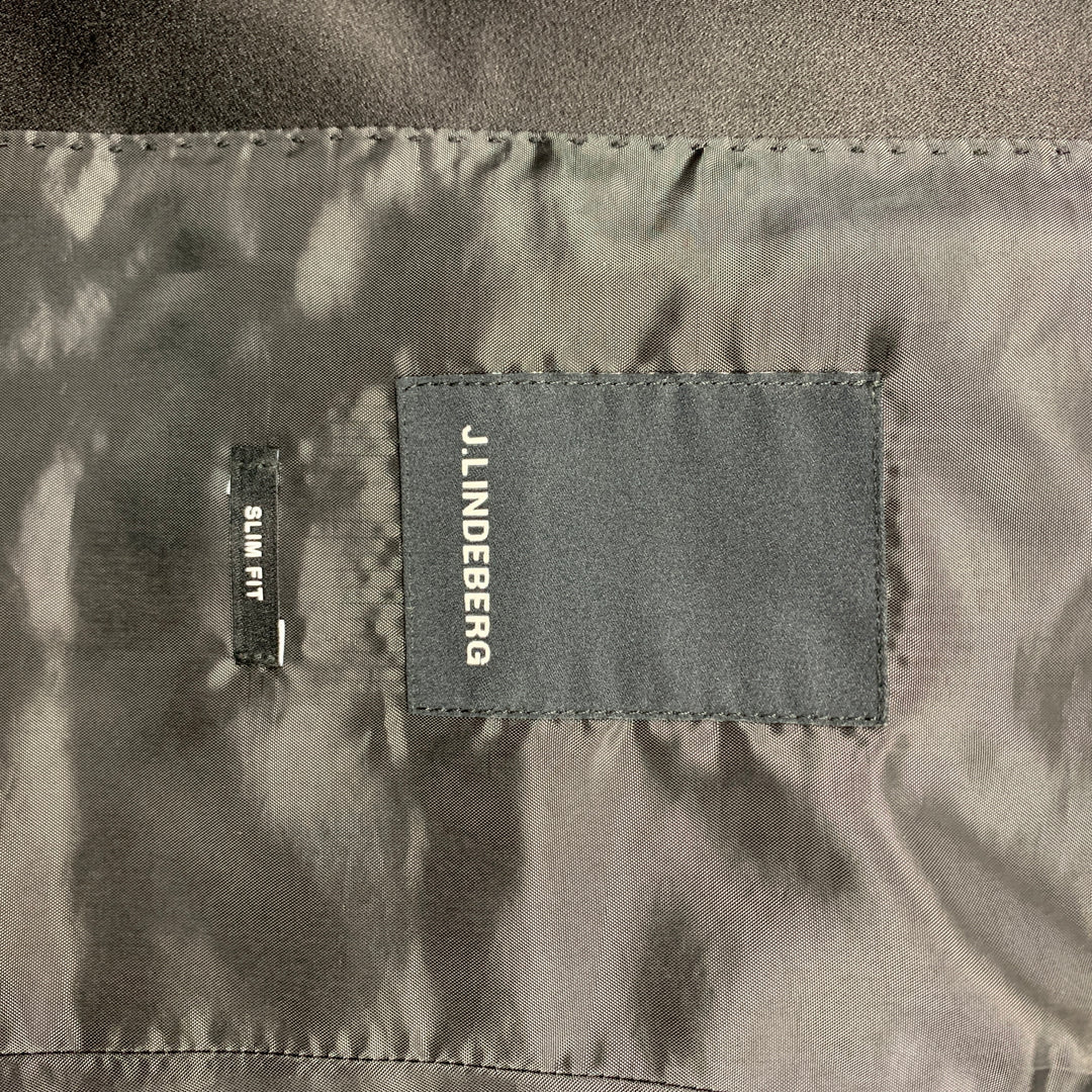 J. LINDEBERG Size 42 Regular Black Woven Polyamide / Cotton Sport Coat