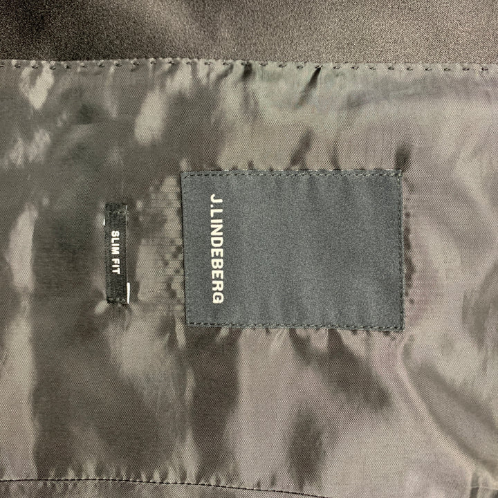J. LINDEBERG Size 42 Regular Black Woven Polyamide / Cotton Sport Coat