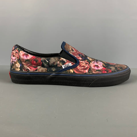 VANS Size 11 Multi-Color Floral Canvas Slip On Sneakers