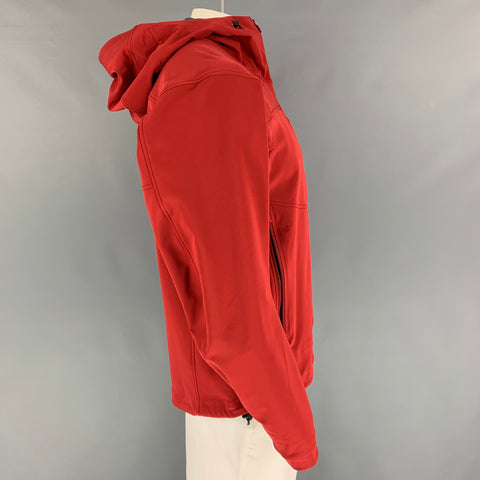 ARCTERYX Size L Red Grey Nylon Blend Hoodie Jacket