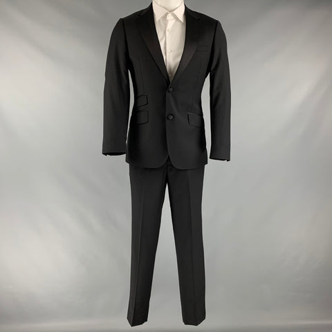 TREND Size 38 Black Wool Single breasted Tuxedo