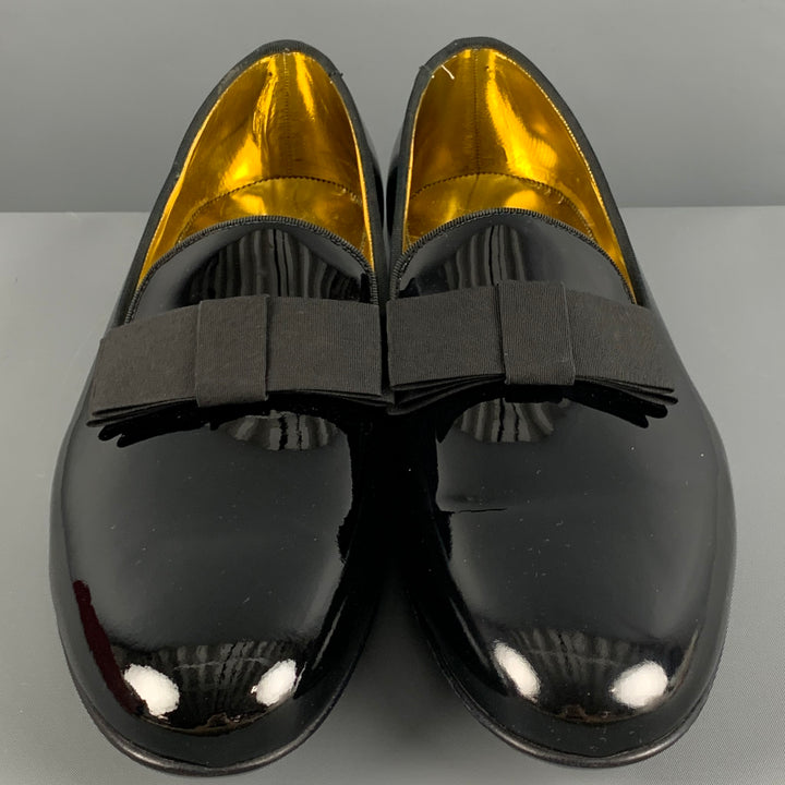 BALLY Size 11 Black Solid Leather Slip On Loafers