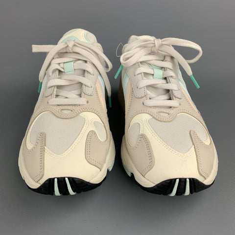 Size 9 ADIDAS Light Grey Mixed Materials Nylon Lace Up Sneakers