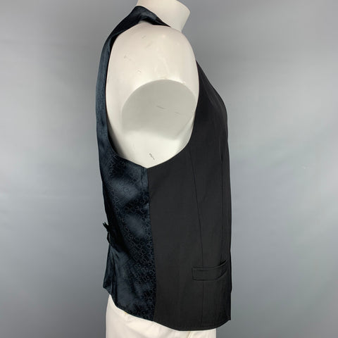 DOLCE & GABBANA Size 44 Black Wool Buttoned Vest