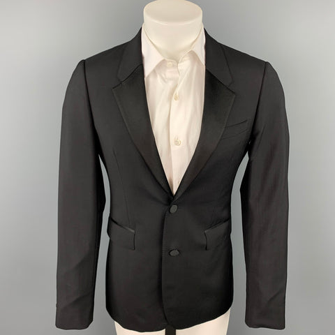 BURBERRY PRORSUM Size 36 Black Wool Blend Notch Lapel Sport Coat