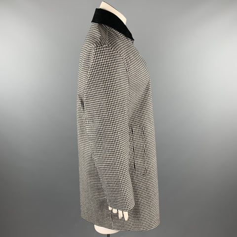 MACKINTOSH Size L Black & White Checkered Wool Coat