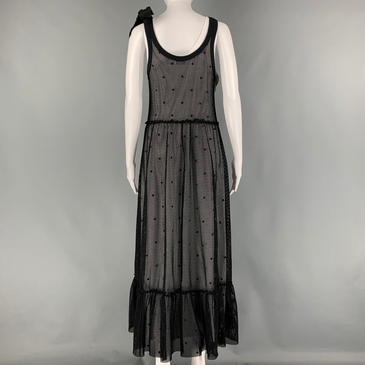 RED VALENTINO Talla M Vestido Forrado De Malla De Poliamida Elastano Negro