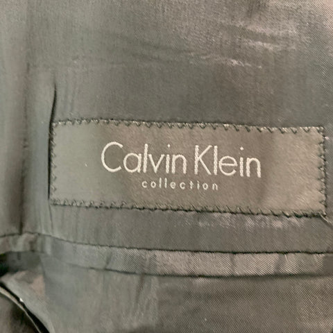 CALVIN KLEIN COLLECTION Taille 38 Smoking à revers en laine unie noire