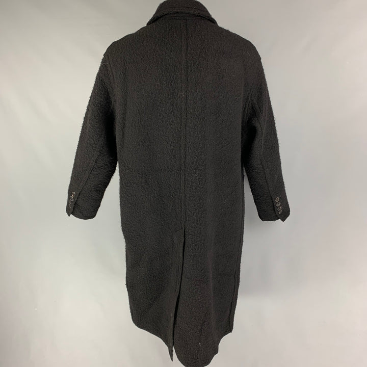 AMI by ALEXANDRE MATTIUSSI Size M Black Textured Wool Buttoned Coat
