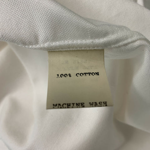 BROOKS BROTHERS Size L White Pleated Cotton Oxford Long Sleeve Shirt