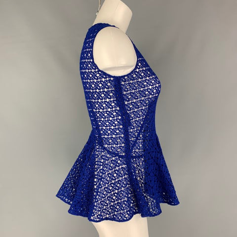 ALEXANDER MCQUEEN Blusa Peplum Azul Talla S