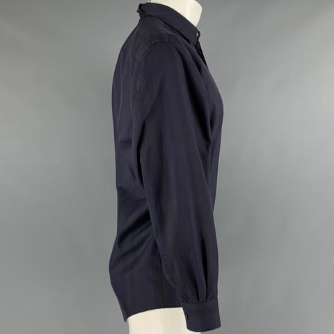 COMME des GARCONS Size M Grey Purple Stripe Polyester Cotton Long Sleeve Shirt