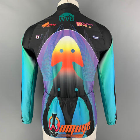 WALTER VAN BEIRENDONCK FW17 Size M Multicolor Graphic Nylon Jersey Bike Top