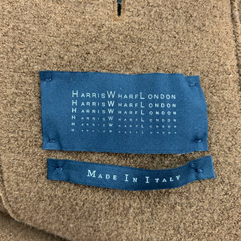 HARRIS WHARF LONDON Size 44 Brown Textured Wool Buttoned Coat
