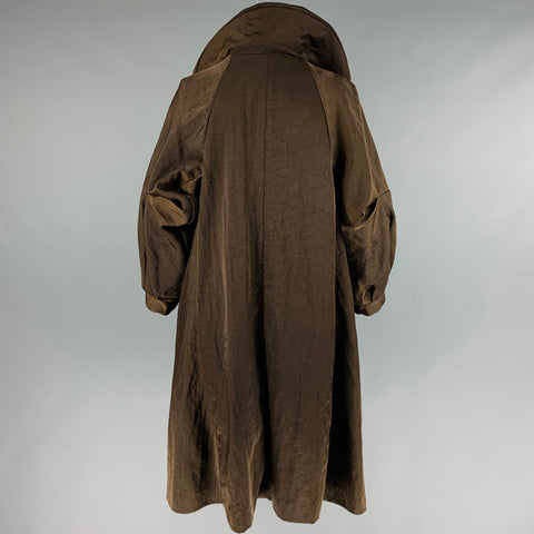 MARNI Size 4 Brown Nylon Open Front Jacket