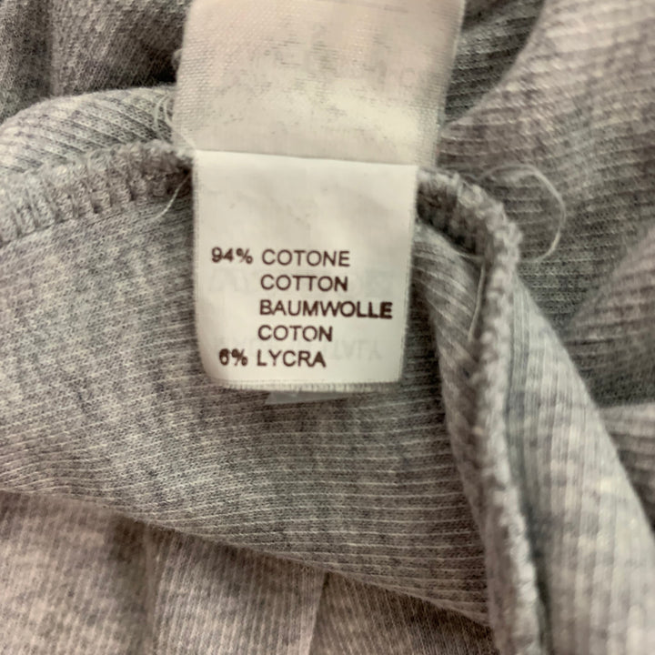 BRUNELLO CUCINELLI Talla S Camiseta gris jaspeada de algodón acanalado con cuello redondo