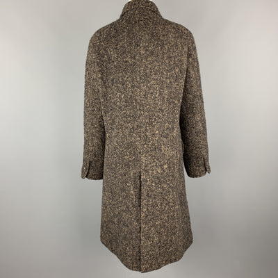 LUCIANO BARBERA Size 10 Brown & Black Marbled Alpaca Blend Coat
