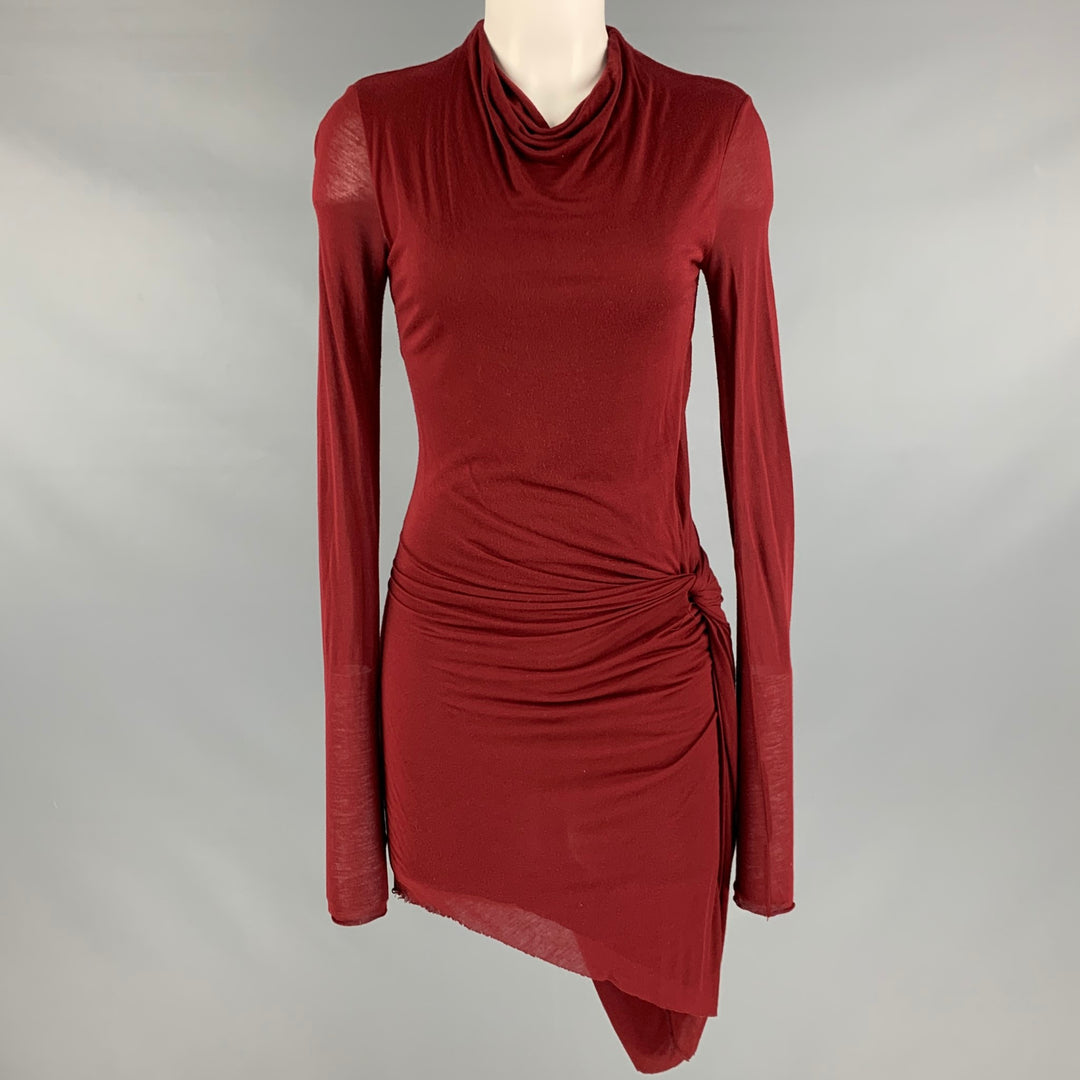 HELMUT LANG Size S Burgundy Modal Long Sleeve Dress – Sui Generis Designer  Consignment