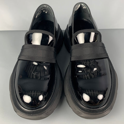 ALEXANDER MCQUEEN Size 9 Black Patent Leather Loafers