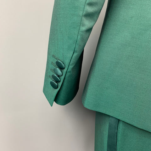 PAUL SMITH Soho Fit Size 40 Regular Green Wool / Mohair Notch Lapel Tuxedo Suit