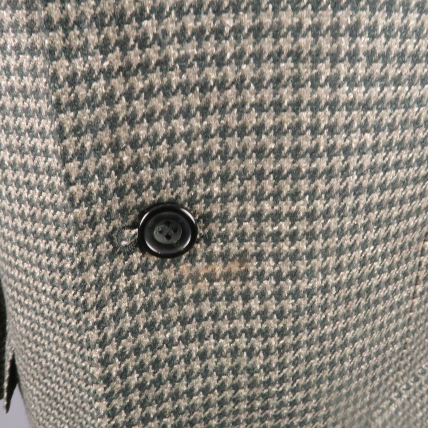 KITON Chest Size 40 Regular Green Houndstooth Cashmere / Silk Sport Coat