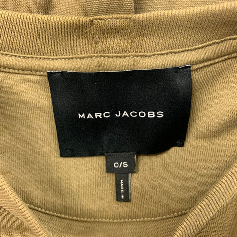 MARC JACOBS Size S Olive Embroidery Cotton Short Sleeve T-shirt