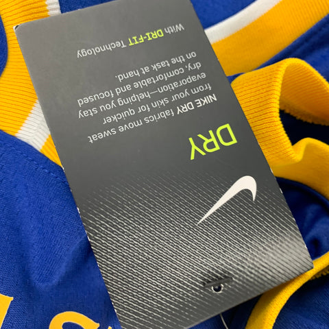 NIKE Size L Blue Yellow Polyester Warriors Jersey
