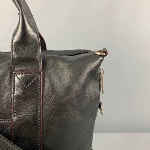 JACK SPADE Black Leather Messenger Bag
