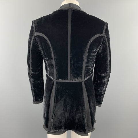 JEAN PAUL GAULTIER HOMME  Size 38 Black Solid Velvet Shawl Jacket