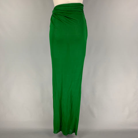 BRANDON MAXWELL Size 2 Green Rayon Wrap Skirt