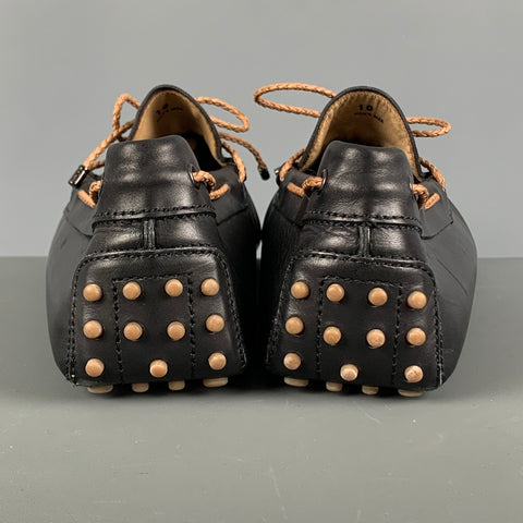 TOD'S Mocasines Drivers de cuero negro talla 10